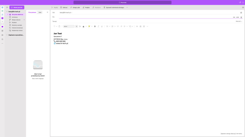 Jak dodać podpis w Outlook Mac 2