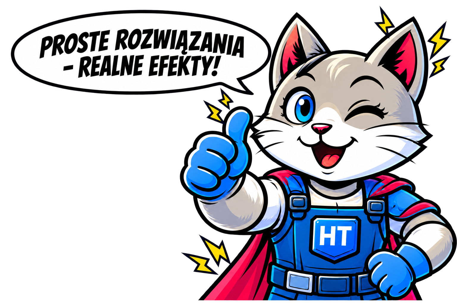 Kot HT z żółtymi błyskawicami